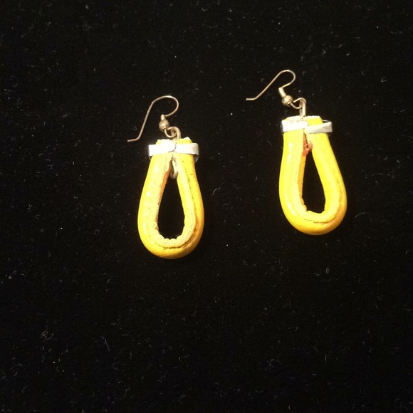 Mustard Yellow Earrings - Picture 3 of 4